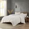 Edge Collections - 26" x 20" - White - Blair King Ruched Faux Fur Comforter Set - 3 Piece